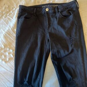 Black American Eagle jeggings super stretch size 10